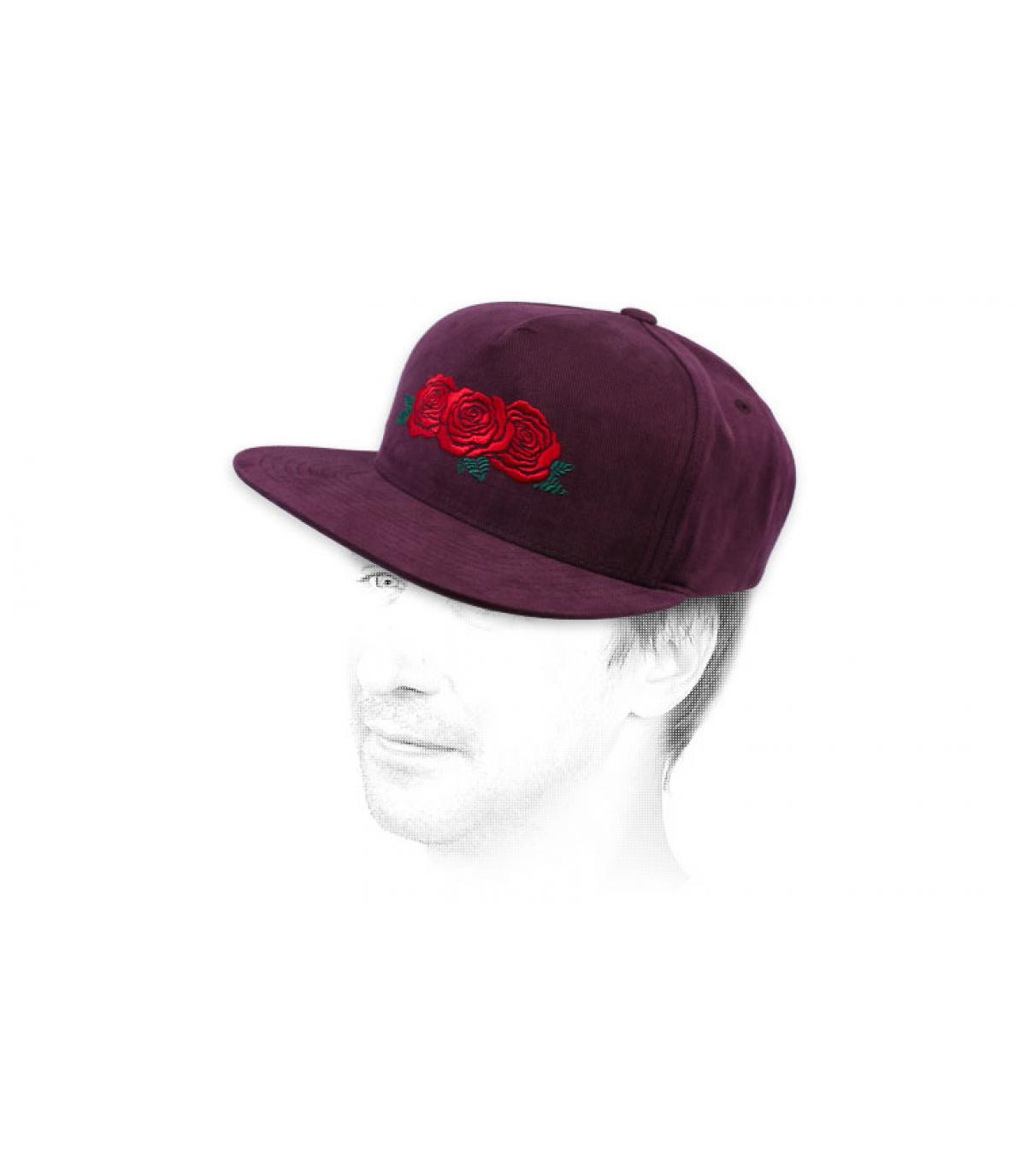 snapback bordeaux Huf roses Triple Rose Snapback porro